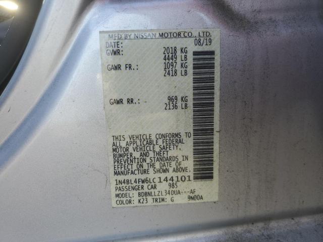 2020 NISSAN ALTIMA PLA 1N4BL4FW6LC144101