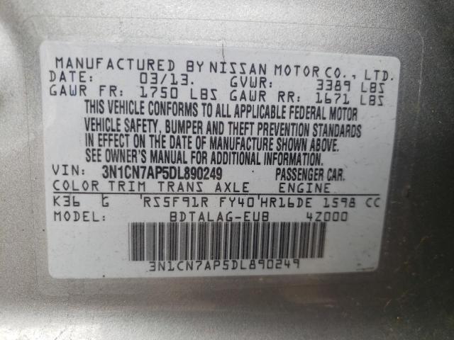 2013 NISSAN VERSA S - 3N1CN7AP5DL890249