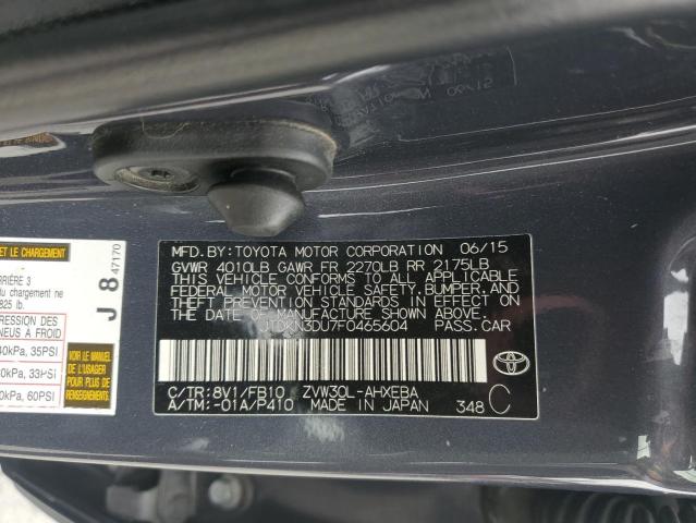 2015 TOYOTA PRIUS - JTDKN3DU7F0465604