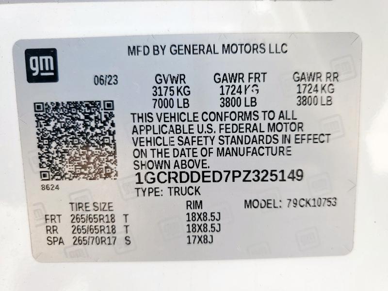 2023 CHEVROLET SILVERADO K1500 LT 1GCRDDED7PZ325149