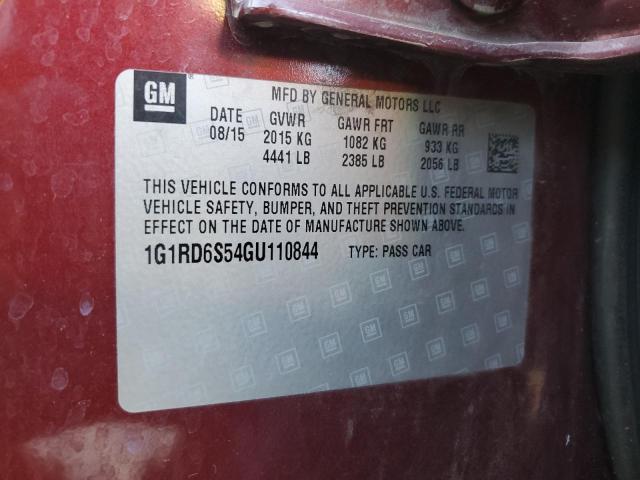 2016 CHEVROLET VOLT LTZ 1G1RD6S54GU110844