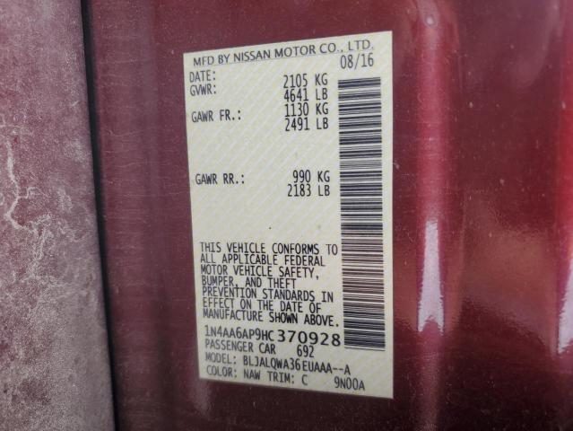 2017 NISSAN MAXIMA 3.5 1N4AA6AP9HC370928