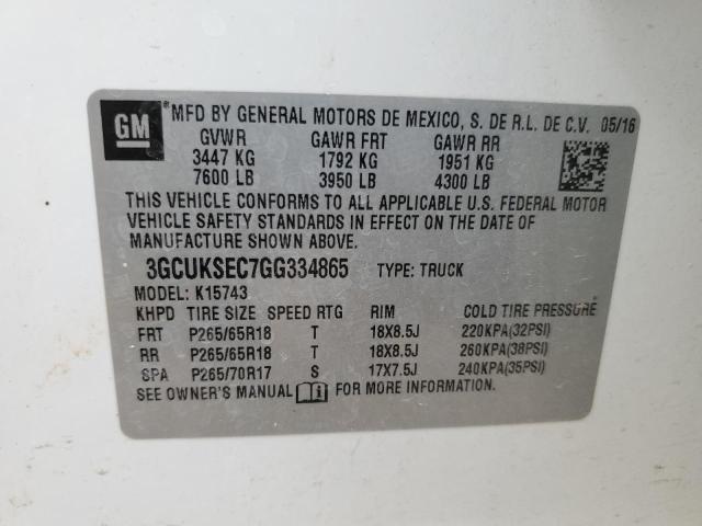 2016 CHEVROLET SILVERADO K1500 LTZ 3GCUKSEC7GG334865