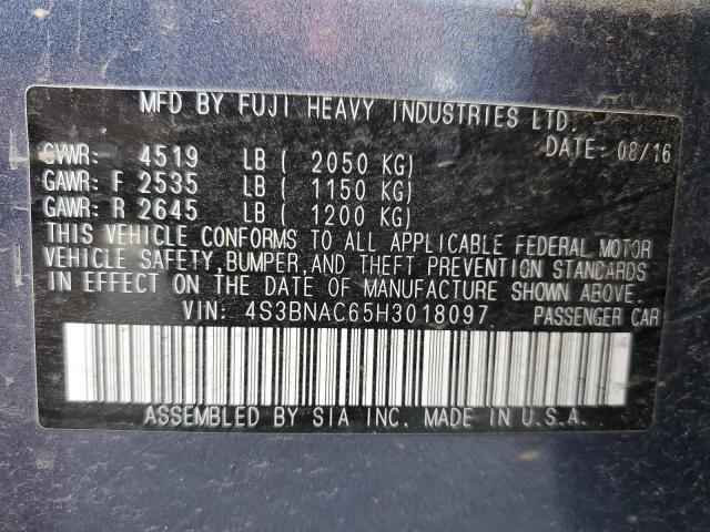 2017 SUBARU LEGACY 2.5 4S3BNAC65H3018097