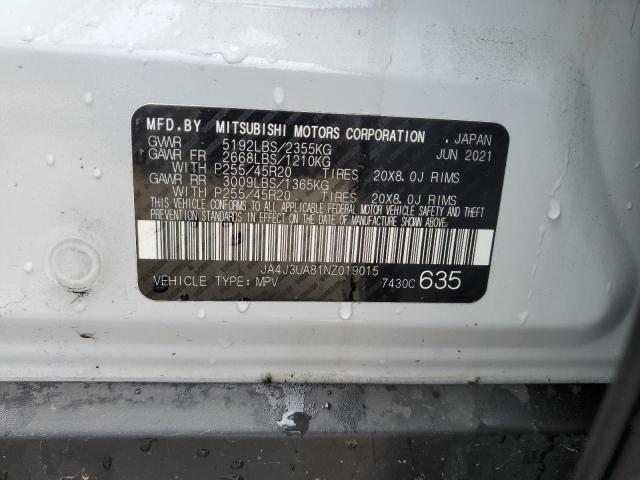 2022 MITSUBISHI OUTLANDER JA4J3UA81NZ019015