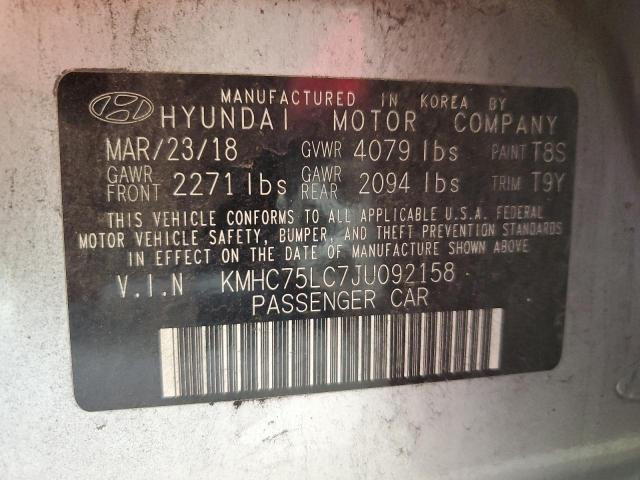 2018 HYUNDAI IONIQ SEL KMHC75LC7JU092158