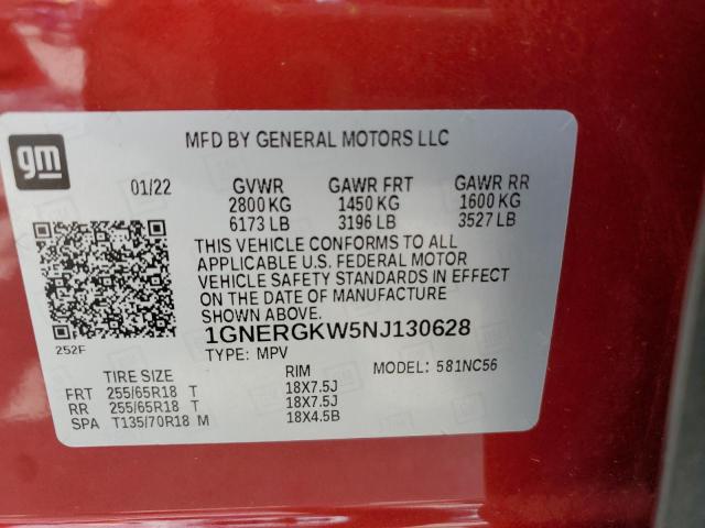 2022 CHEVROLET TRAVERSE L 1GNERGKW5NJ130628