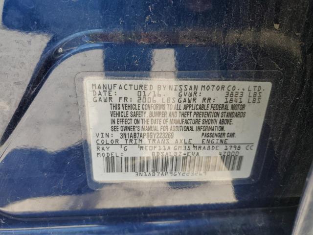 2016 NISSAN SENTRA S - 3N1AB7AP9GY223269