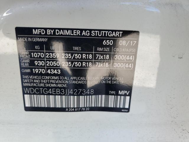 2018 MERCEDES-BENZ GLA 250 WDCTG4EB3JJ427348