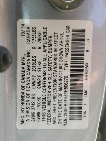 2015 HONDA CIVIC LX 2HGFB2F53FH506270