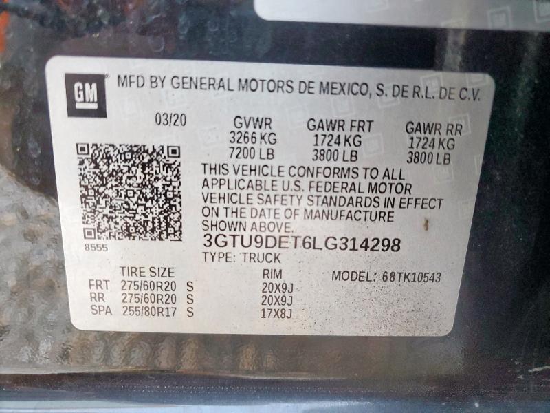 2020 GMC SIERRA K15 3GTU9DET6LG314298