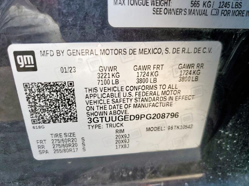 2023 GMC SIERRA K15 3GTUUGED9PG208796