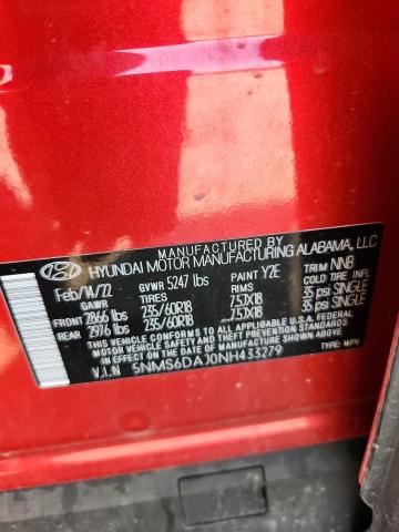 2022 HYUNDAI SANTA FE SEL 5NMS6DAJ0NH433279