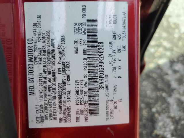2011 FORD FUSION SEL - 3FAHP0JG9BR290208