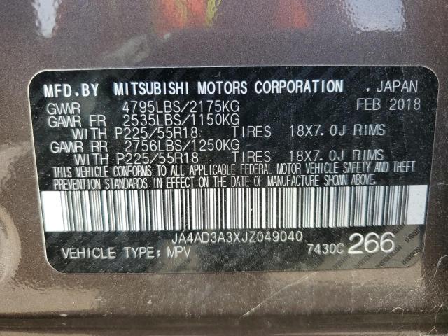 2018 MITSUBISHI OUTLANDER SE JA4AD3A3XJZ049040