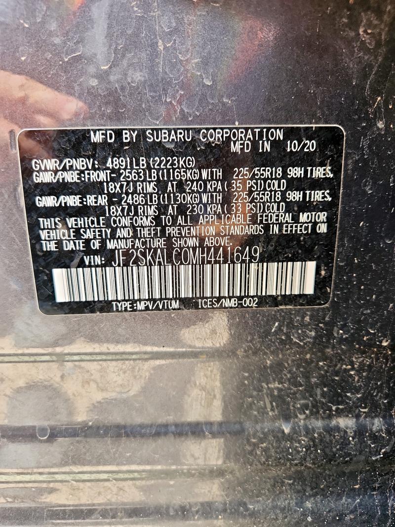 2021 SUBARU FORESTER S JF2SKALC0MH441649