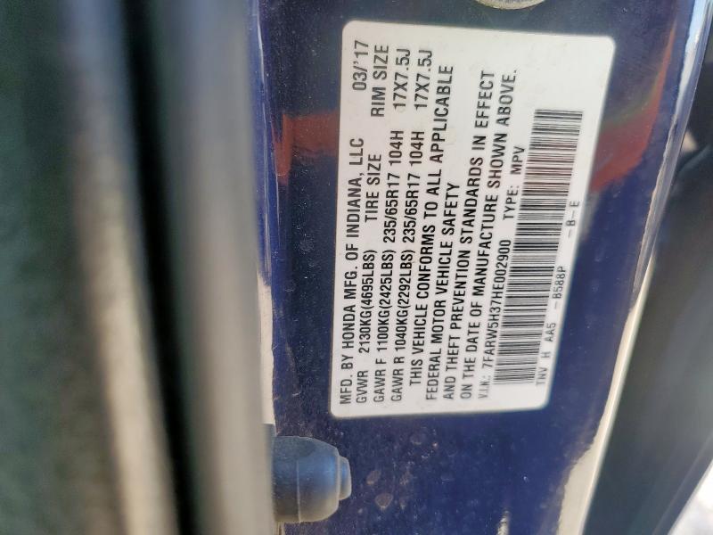 2017 HONDA CR-V LX 7FARW5H37HE002900