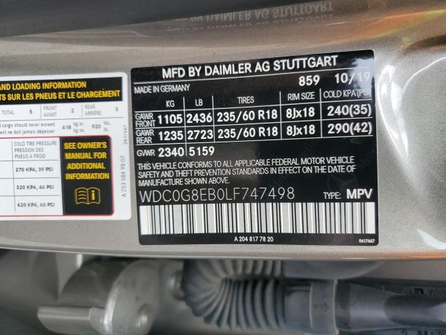 2020 MERCEDES-BENZ GLC 300 4M WDC0G8EB0LF747498