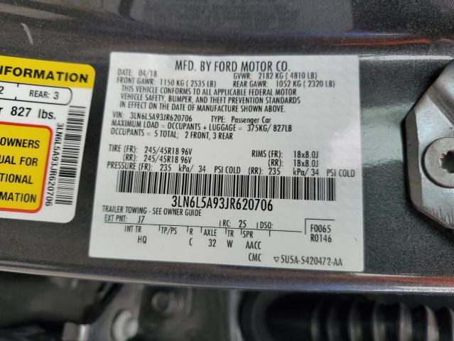 2018 LINCOLN MKZ PREMIE 3LN6L5A93JR620706