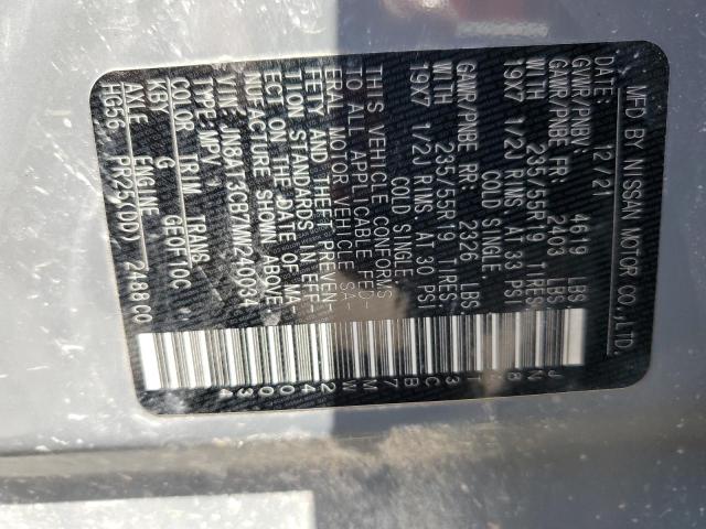 2021 NISSAN ROGUE SL JN8AT3CB7MW240034