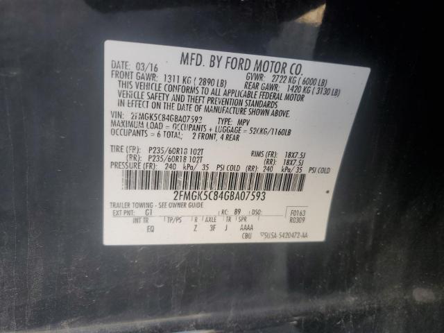 2016 FORD FLEX SEL 2FMGK5C84GBA07593
