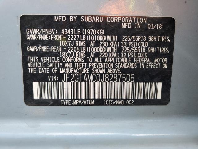 2018 SUBARU CROSSTREK - JF2GTAMC0J8287506