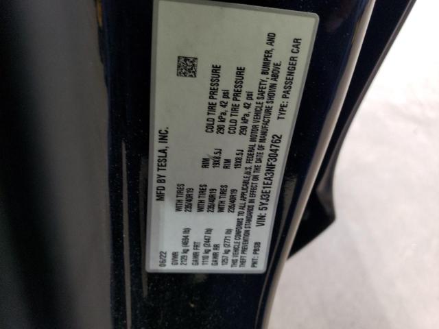 2022 TESLA MODEL 3 - 5YJ3E1EA3NF304762