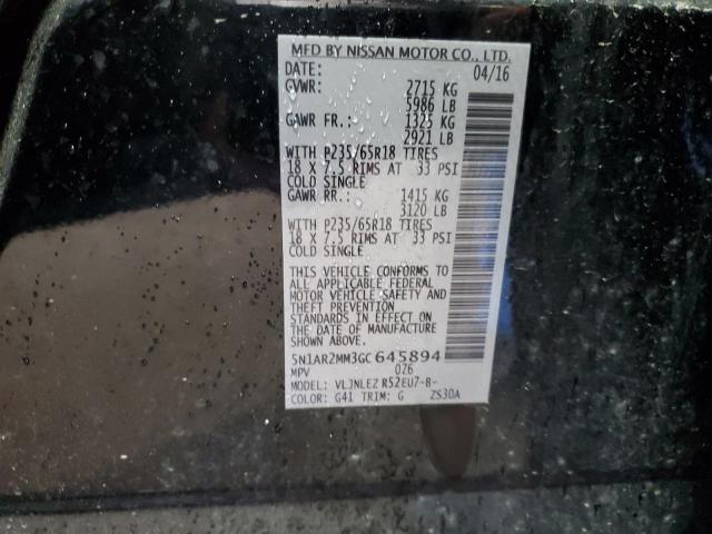 2016 NISSAN PATHFINDER 5N1AR2MM3GC645894