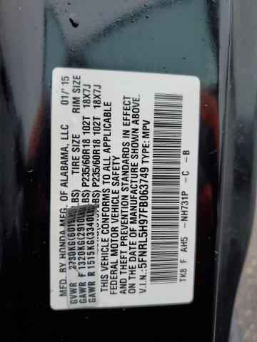 2015 HONDA ODYSSEY TO 5FNRL5H97FB063749