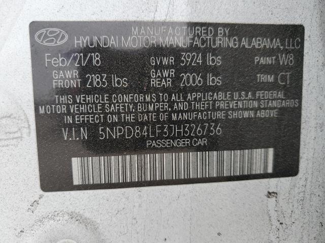 2018 HYUNDAI ELANTRA SE 5NPD84LF3JH326736