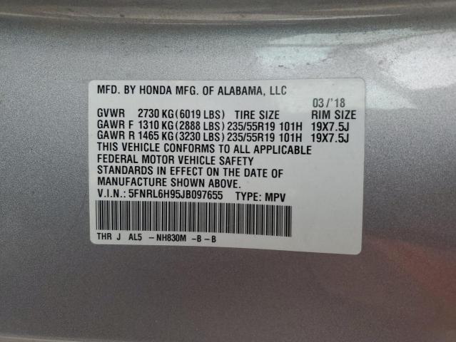 2018 HONDA ODYSSEY EL 5FNRL6H95JB097655