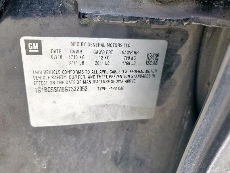 2016 CHEVROLET CRUZE LS 1G1BC5SM8G7322053