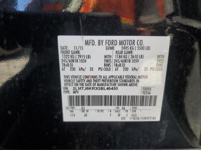 2016 LINCOLN MKX SELECT 2LMTJ6KR3GBL46450