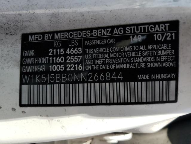 2022 MERCEDES-BENZ CLA AMG 35 W1K5J5BB0NN266844