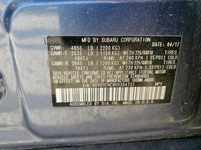 2017 SUBARU OUTBACK 3. 4S4BSENC8H3394727