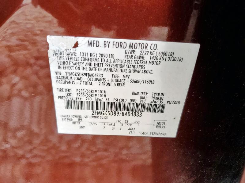 2015 FORD FLEX LIMIT 2FMGK5D89FBA04833