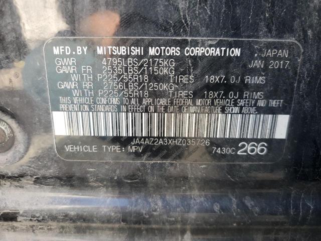 2017 MITSUBISHI OUTLANDER JA4AZ2A3XHZ035726