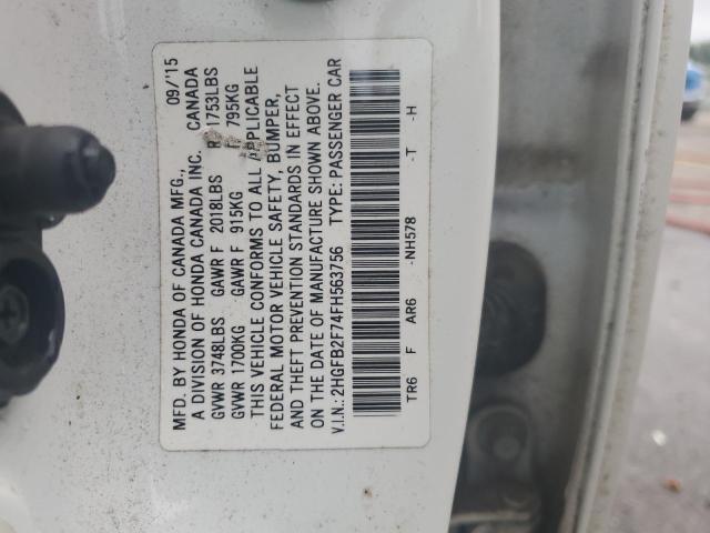 2015 HONDA CIVIC SE 2HGFB2F74FH563756
