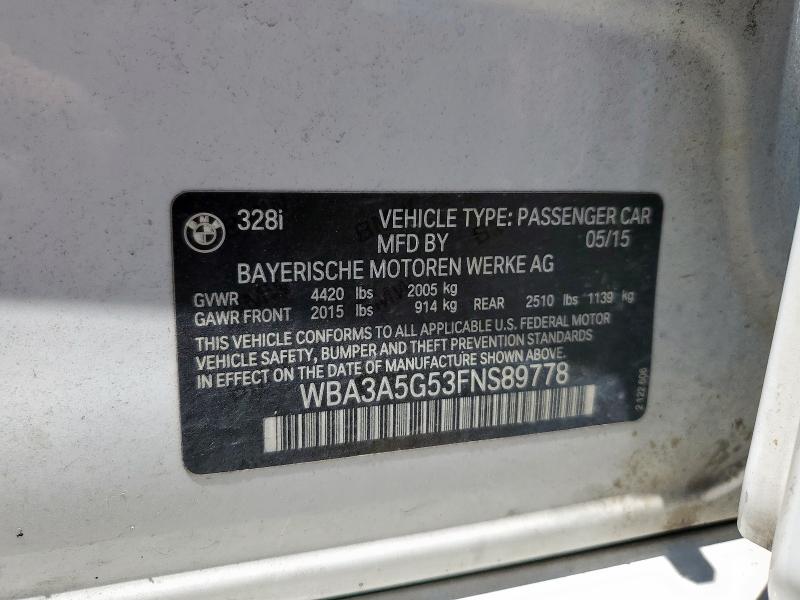 2015 BMW 328 I WBA3A5G53FNS89778