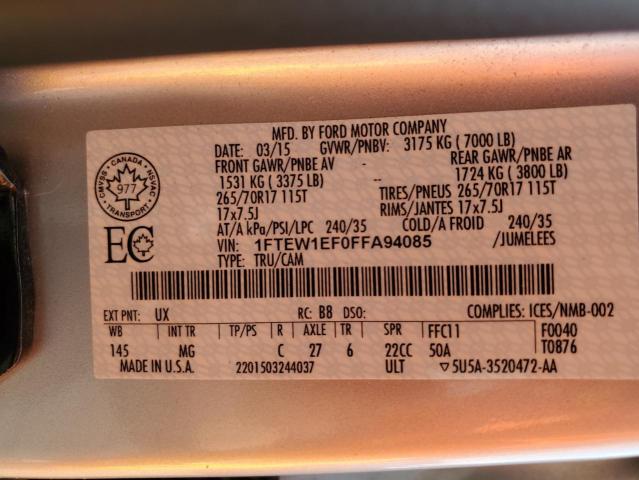 2015 FORD F150 SUPER - 1FTEW1EF0FFA94085