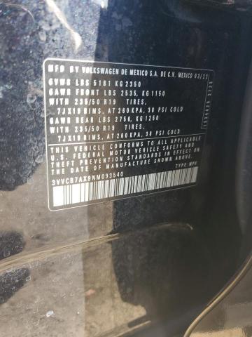 2022 VOLKSWAGEN TIGUAN SE R-LINE BLACK 3VVCB7AX9NM093540