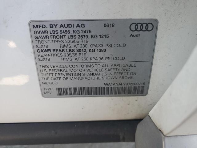 2018 AUDI Q5 PREMIUM WA1ANAFY9J2209715