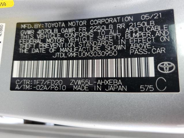 2021 TOYOTA PRIUS LE JTDL9MFU0M3030950