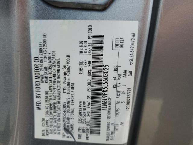 2020 LINCOLN CONTINENTA 1LN6L9PK5L5603025