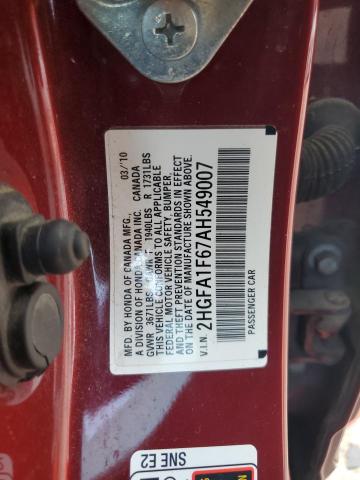 2010 HONDA CIVIC LX-S - 2HGFA1F67AH549007
