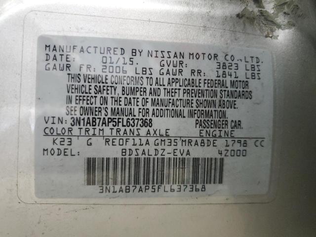 2015 NISSAN SENTRA S 3N1AB7AP5FL637368