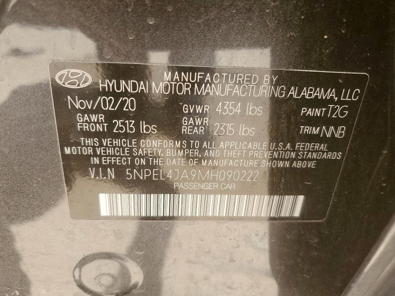 2021 HYUNDAI SONATA SEL 5NPEL4JA9MH090222