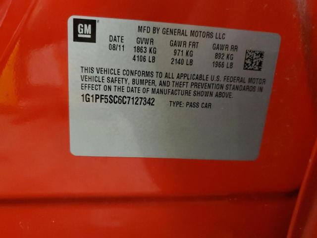 2012 CHEVROLET CRUZE LT - 1G1PF5SC6C7127342