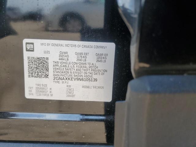2022 CHEVROLET EQUINOX LT 2GNAXKEV9N6105139