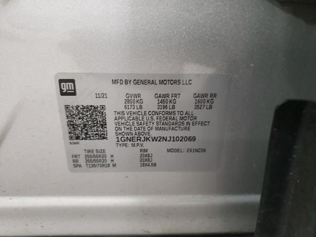 2022 CHEVROLET TRAVERSE R 1GNERJKW2NJ102069